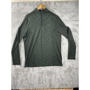 Under Armour Men’s Qtr Zip Pull Over Green Performance Size large